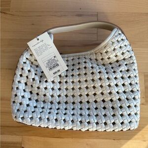 NWT A New Day Mini Slouchy Off White Handbag Basket Weave Pattern